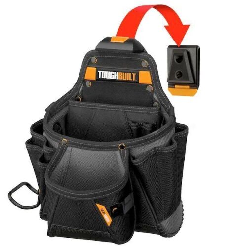TOUGHBUILT ClipTech Contractor Pouch in Black with 23 Pro-grade Pockets and Extreme-duty Hammer Loop - Lot 273