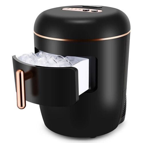 KUMIO Retro Design Countertop Ice Maker, Bullet Clear Ice 10pcs in 8Mins, 33Lbs/Day, 2.5Qt Water Reservoir & 2 Ice Size - Lot 15