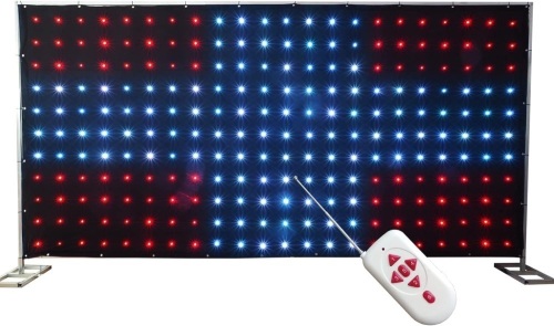 KHXED LED Vision Curtain P18 2x4M DMX Control for Mobile DJ Band Night Club Stage Backdrop - Lot 155