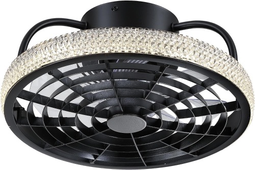 MADSHNE Low Profile Ceiling Fans with Lights and Remote,15'' Small Modern Flush Mount Ceiling Fans,Black Enclosed Bladeless Ceiling Fan Light Fixture for Small Space,Dimmable - Lot 177