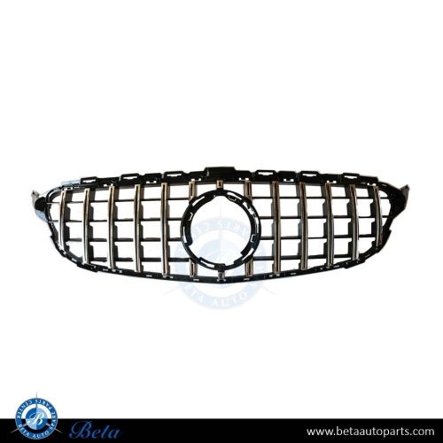MERCEDES C-CLASS W205 (2019-UP), GRILLE GT STYLE WITHOUT CAMERA HOLE (BLACK AND CHROME - Lot 364A