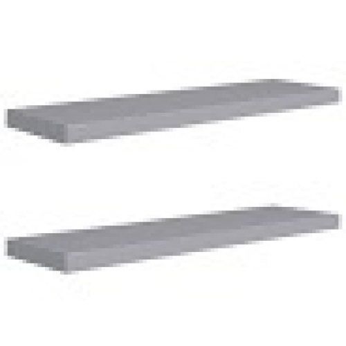 lhcer floating wall shelves 2 pcs high gloss gray 35.4" X 9.3" X 1.5" mdf - Lot 391A