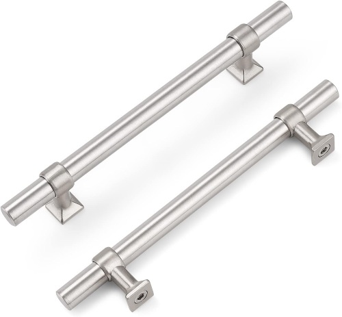 knobelite 25 Pack Cabinet Pulls 5 inch Stainless Steel Kitchen Cabinet Handles Brushed Nickel T Bar Drawer Knobs for Bathroom - Lot 62
