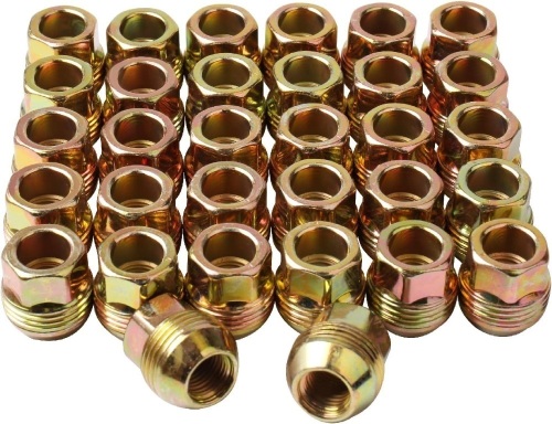 Set of 32, 14mmx1.5 OEM Factory Wheel Lug Nuts Replacement for Sliverado Sierra 2500HD 3500HD Yukon Avalanche Suburban Express 2500 C2500 K2500 Escalade Traverse Yukon M14x1.5 Studs 8 Lug Wheel - Lot 103