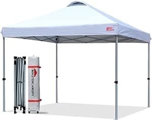 MASTERCANOPY Durable Ez Pop-up Canopy Tent with Roller Bag (10x10, White) - Lot 181