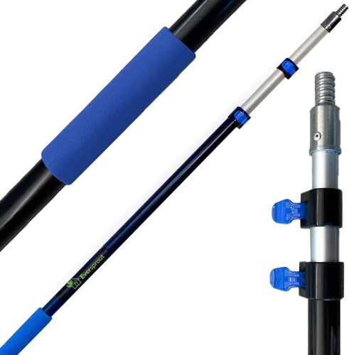 EVERSPROUT 5-to-12 Foot Telescopic Extension Pole, Lightweight Sturdy Aluminum Telescoping Pole, Easy Flip-Tab Lock Mechanism Telescopic Pole, Twist-On Metal Tip Paint Roller Extension Pole - Lot 713