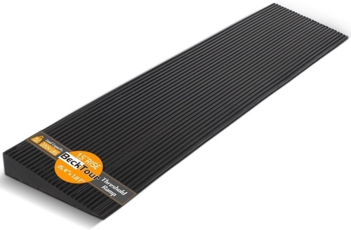 BeckTour 1.5'' Rise Threshold Ramp for Doorways, 2204 LBS Capacity Rubber Threshold Ramp, Non-Slip Driveway Curb Ramps Handicap Ramp for Wheelchair - Lot 193