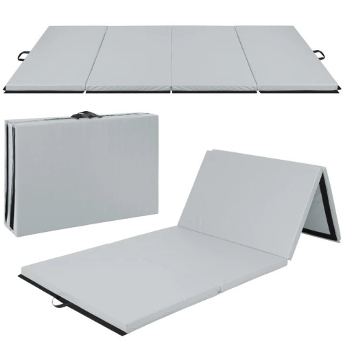 Folding Exercise Fitness Workout Gym Floor Mat w/ Handles 120"(L) x 48"(W) x 2"(Thick) - Lot 213