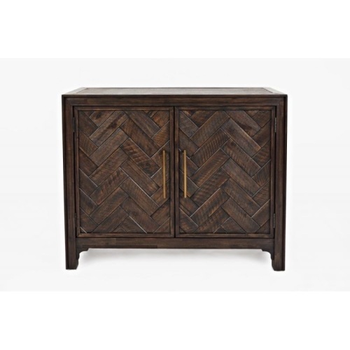 JOFRAN - GRAMERCY DARK CHEVRON 2 DOOR ACCENT CABINET 40W x 15D x 32H - Lot 41A