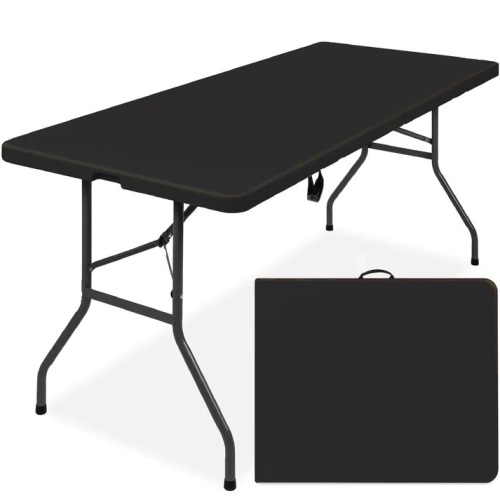 Portable Folding Plastic Dining Table w/ Handle, Lock - 6ft - Lot 5986