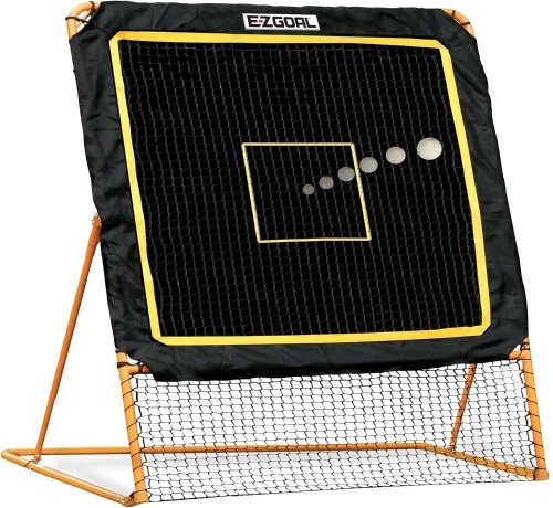 EZGoal 8'X6' Professional Folding Lacrosse Rebounder | LAX Throwback to Practice Your Passes and Catches,Orange - Lot 6062