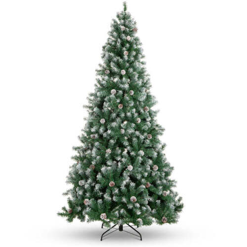 Pre-Decorated Christmas Tree w/ Pine Cones, Flocked Branch Tips 6ft - Lot 6247