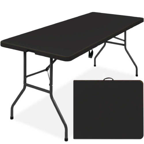 Portable Folding Plastic Dining Table w/ Handle, Lock - 6ft - Lot 6255