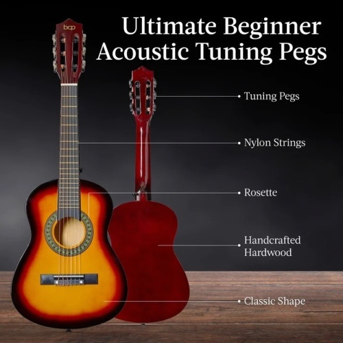 Kids Acoustic Guitar Beginner Starter Kit with Carrying Case - 30in  - Lot 6284