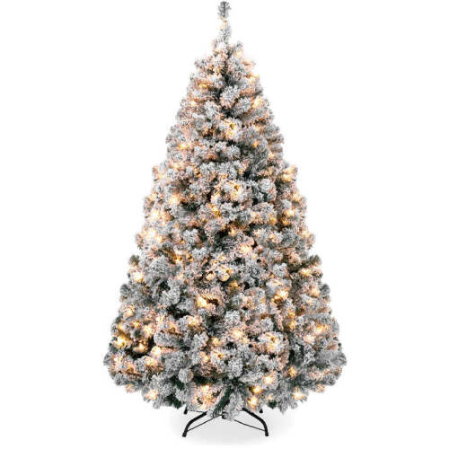 Pre-Lit Snow Flocked Artificial Pine Christmas Tree w/ Warm White Lights 4.5ft - Lot 6493