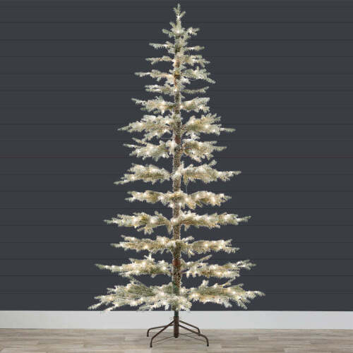 Pre-Lit Sparse Flocked Christmas Tree w/ 2-in-1 LEDs, Cordless Connection 7.5ft - Lot 6370
