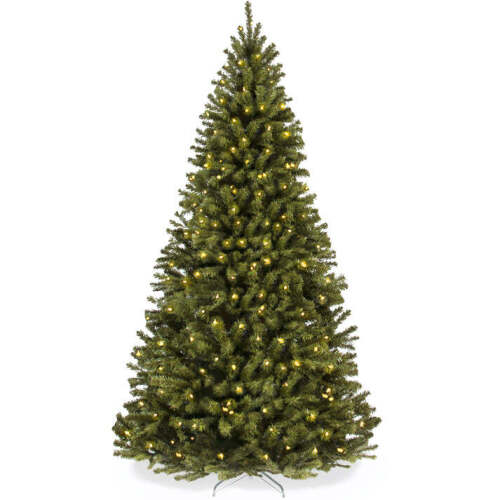 Pre-Lit Artificial Spruce Christmas Tree w/ Foldable Metal Base 6ft - Lot 6373