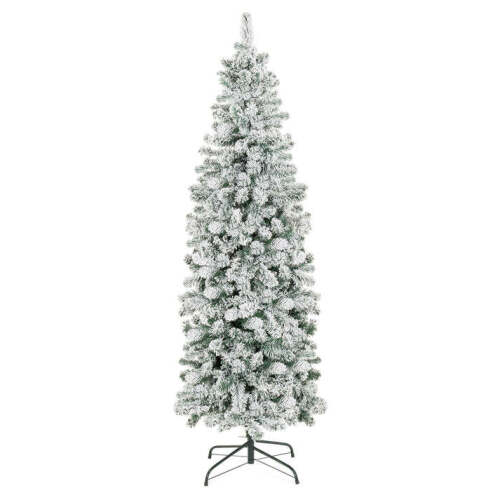Snow Flocked Artificial Pencil Christmas Tree w/ Stand 7.5ft - Lot 6404