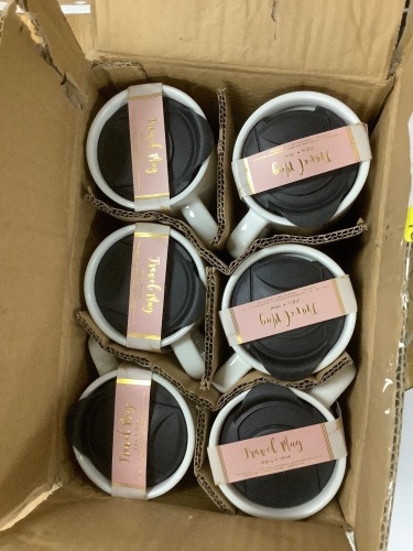 Box of Travel Mugs 6 count  - Lot 6358