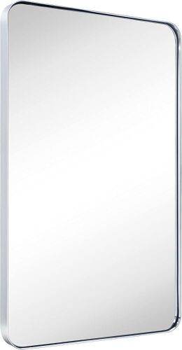 GRACTO Chrome Metal Framed Mirror 24x36'' - Lot 615