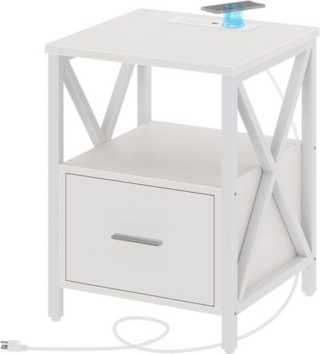 Rolanstar Nightstand with Charging Station  - Lot 634