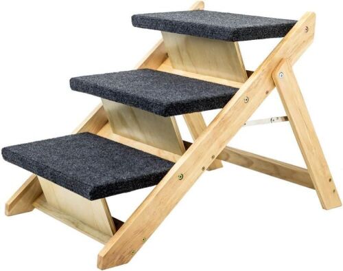 MEWANG Wood Pet Stairs for Up to 110 Pounds  - Lot 651