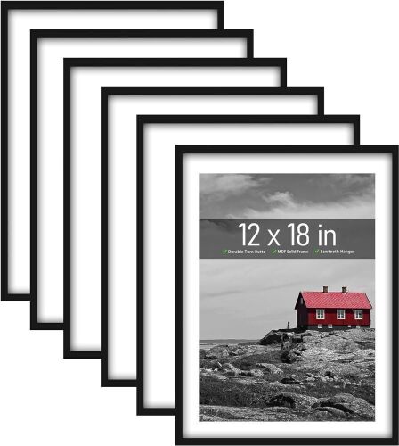 PEALSN 12 x 18 Picture Frames, Black, Set of 6 - Lot 688