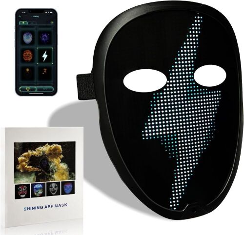 LED Lighted Face Transforming Mask, Rechargeable  - Lot 697