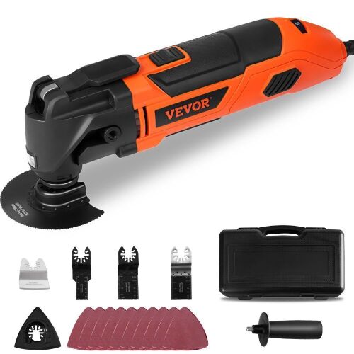 VEVOR Corded 2.5 Amp Oscillating Saw Tool with LED Light, 6 Variable Speeds, 3.1° Oscillating Angle, 11000-22000 OPM - Lot 701