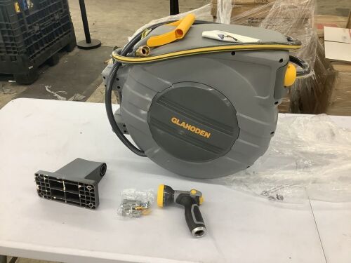 GLAHODEN Retractable Garden Hose Reel, 5/8in x 100ft+6ft - Lot 735