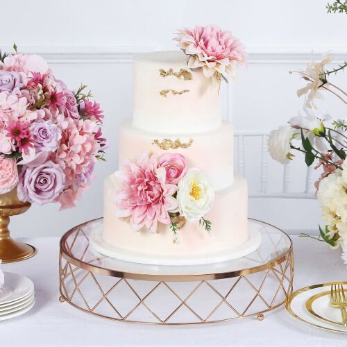 14" Round Geometric Cake Stand  - Lot 739