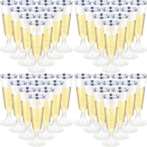 Clear Disposable Plastic Champagne Flutes, 150 pcs - Lot 741