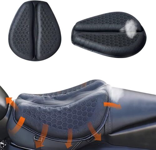 Lwuckbarrt Universal Motorcycle Gel Seat Cushion Breathable Shock Absorption - Lot 518