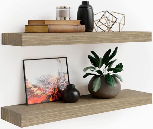 Imperative Décor Floating Wall Shelves, Grey, 36" x 5.5", Set of 2  - Lot 523