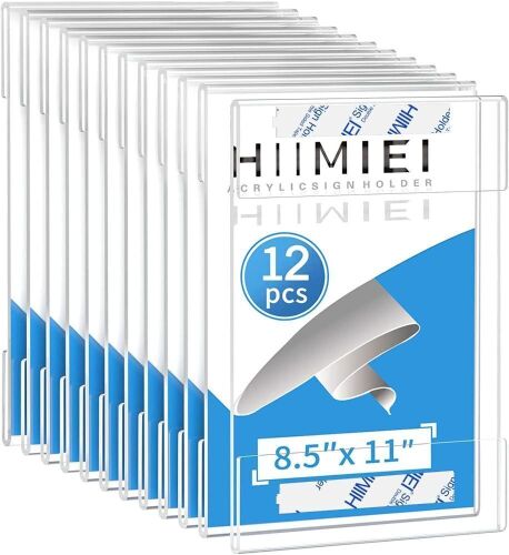 HIIMIEI 8.5x11 Acrylic Wall Sign Holder, 12 Pack  - Lot 524