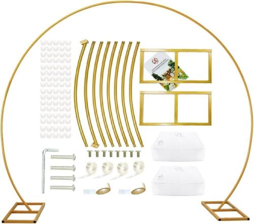 9.5ft Gold Metal Circle Balloon Arch Decoration - Lot 547