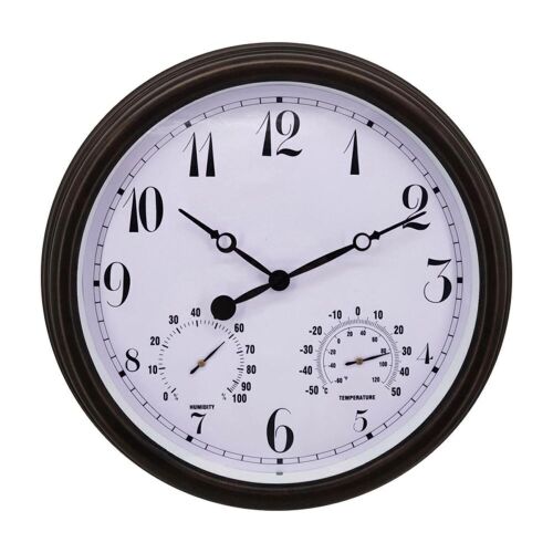Indoor/Outdoor Waterproof Wall Clock with Thermometer and Hygrometer  - Lot 549