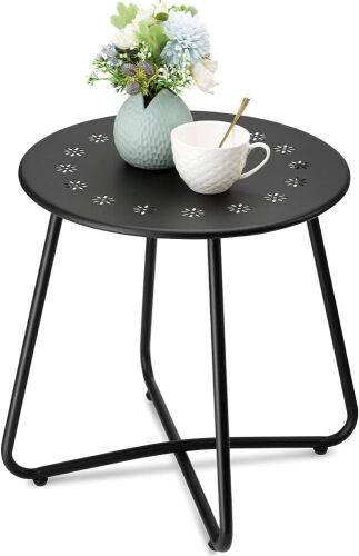 Danpinera Small Outdoor Side Table with Flower Cut Outs - Lot 579