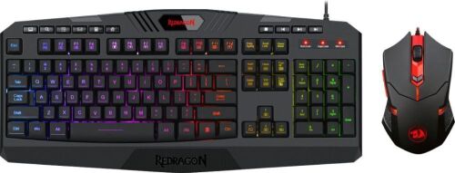 REDRAGON S101-3 Full-size Wired Gaming Keyboard and Optical Mouse with Back Lighting  - Lot 483