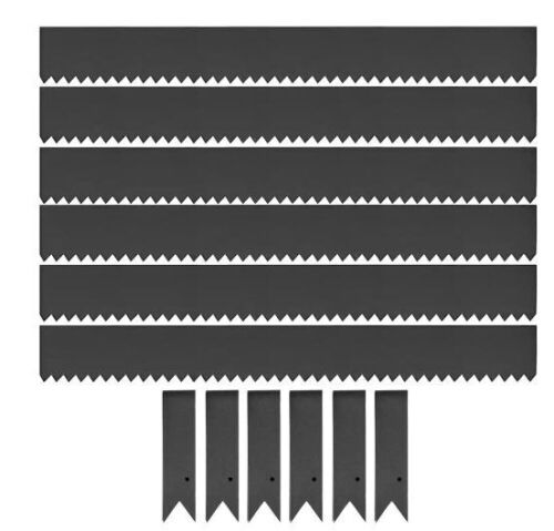 VEVOR 40 in. x 8 in. Black Steel Lawn Edging, 6-Pieces - Lot 293