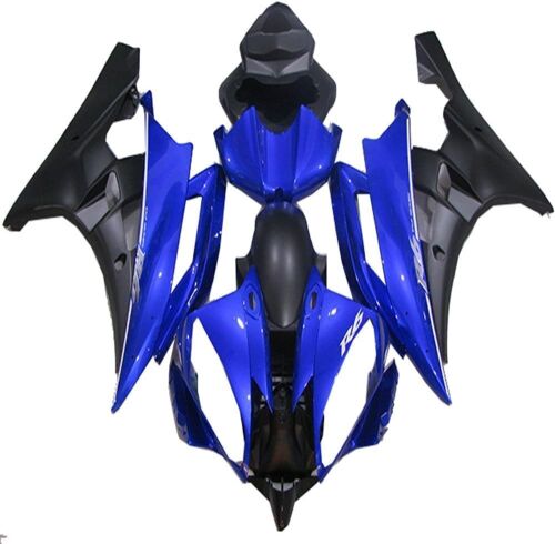 NT FAIRING Matte Black Blue Injection Mold Fairing Fit for Yamaha 2006-2007 YZF R6  - Lot 294