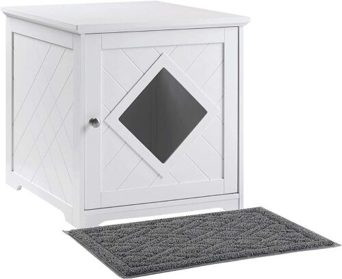 unipaws Small Cat Litter Box Enclosure with Mat - Lot 467