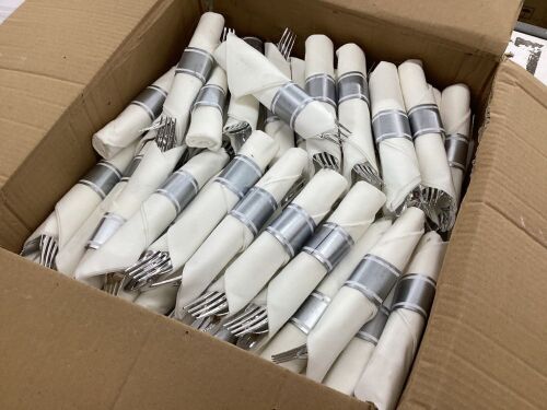 Box of Wrapped Plastic Silverware  - Lot 433