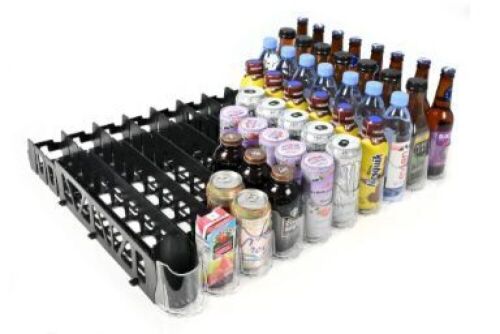 Display Technologies Visi-FAST Pusher Glide Beverage Organizer for 12/16oz Cans and Water Bottles - Lot 392