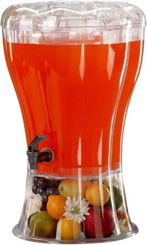 3.5 Gallon Plastic Beverage Dispenser Dispenser with Stand, Spigot, Ice Cone - Lot 383