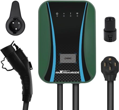 maXpeedingrods Level 2 EV Charger 40A, WiFi Electric Vehicle Charging Station, 240V J1772 Smart Wall EVSE 16 to 40 Amp Adjustable, IP65 UL Listed & Energy Star, 24ft Cord & Nema 14-50 Plug  - Lot 74