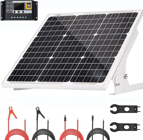 YAARZAR 50 Watt 12V Solar Panel Kit  - Lot 387