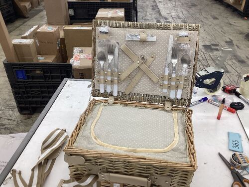 Wicker Picnic Basket  - Lot 373