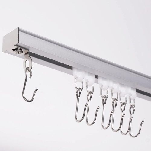 MERJULAN Aluminium Alloy Ceiling Track for Curtains, Room Divider, 9ft - 12ft, Silver - Lot 367