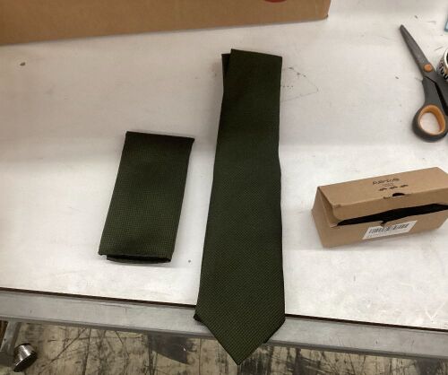 Necktie, Pocket Square & 3 Rolls of Chiffon Silk Ribbon  - Lot 347